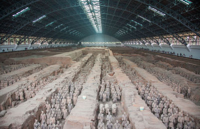 High angle view of statues 