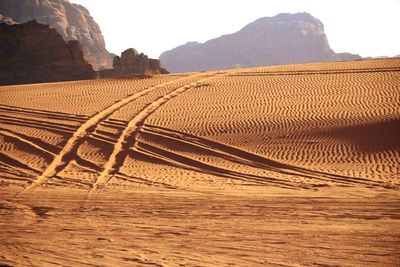 Scenic view of desert against sky