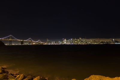 Illuminated city at night