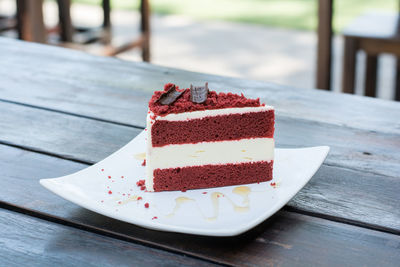 Close-up of cake on table