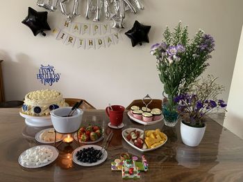 Potted plant on table