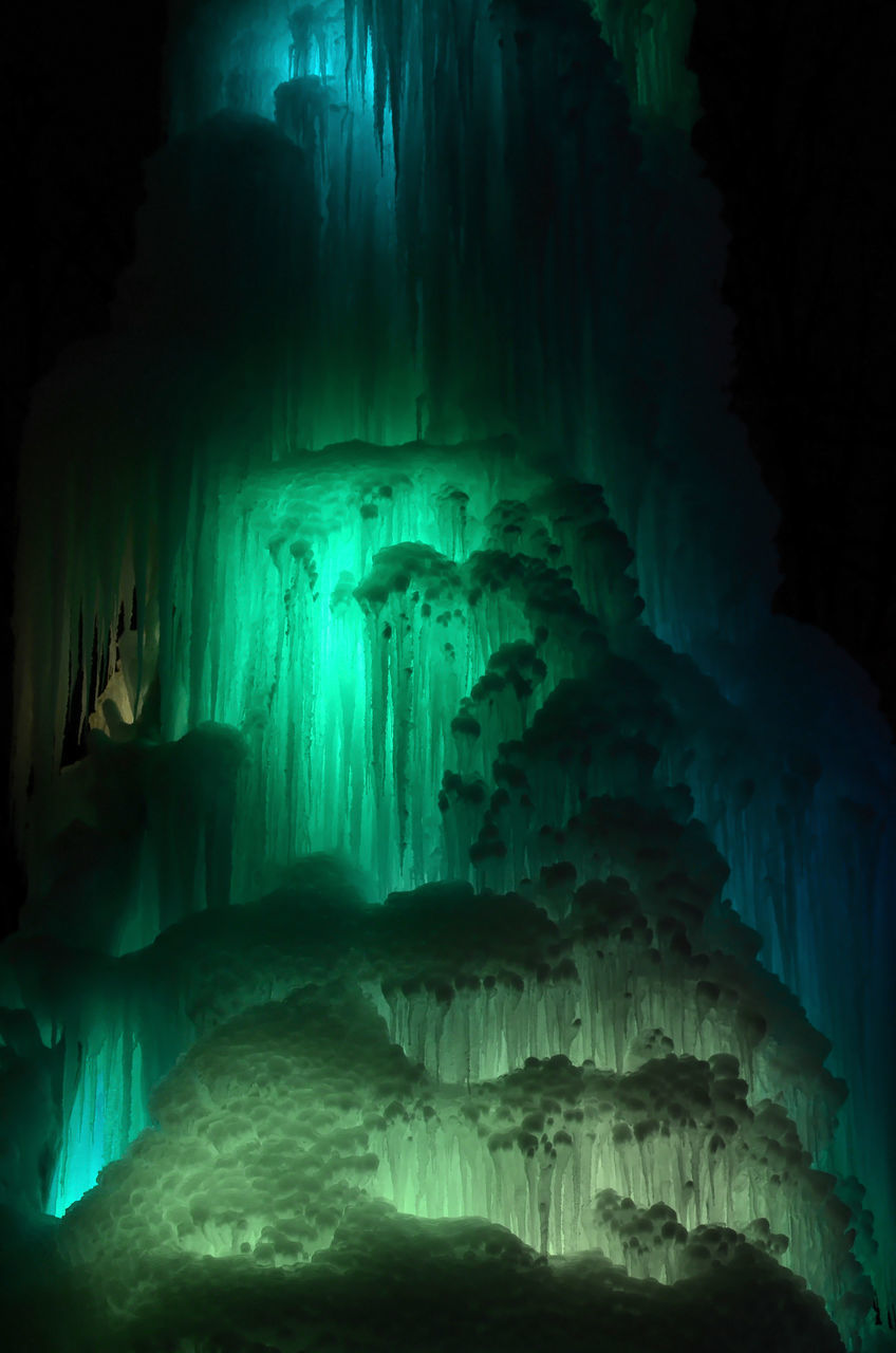 LOW ANGLE VIEW OF ROCK FORMATION