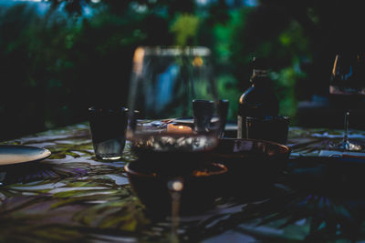 View of drink on table