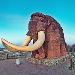 Statue of elephant against clear sky