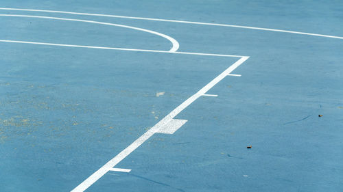 High angle view of basketball court