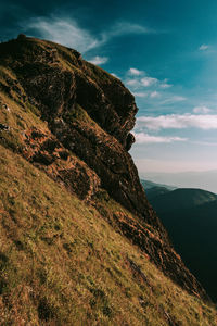 Scenic view of rocky mountains against sky