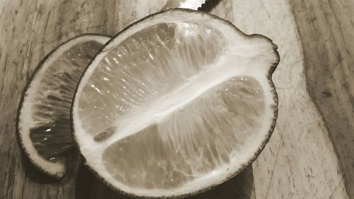 Close-up of food on wooden table