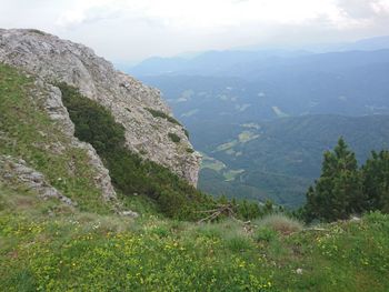 Scenic view of mountains against sky