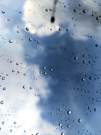 Full frame shot of wet glass window