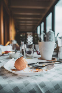 Coffee cup on table