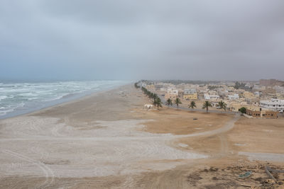 Scenic view of beach against sky