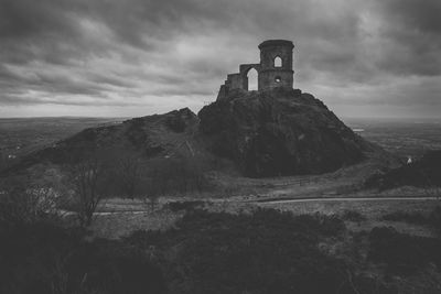 Scenic view of landscape against cloudy sky