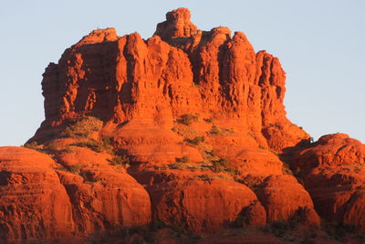 Low angle view of rock formations