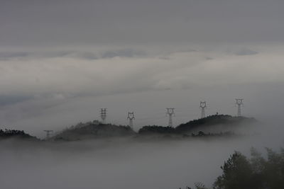Scenic view of snow covered landscape against sky