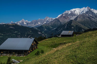 Scenic view of mountains against clear sky