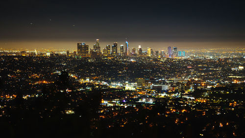 Los angeles skyline at night, seen from griffith observatory.