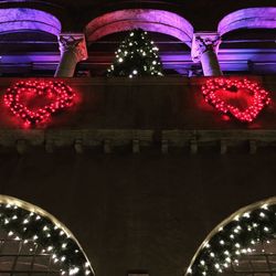 Illuminated lights at night