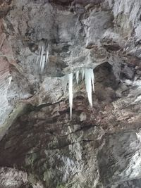 Low angle view of rock formation in cave