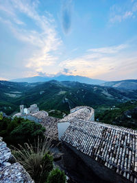 High angle view of townscape against sky