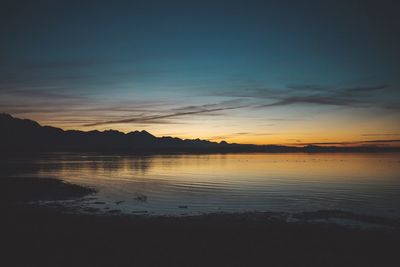 Scenic view of sea at sunset