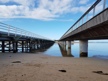 Bridge over sea against sky