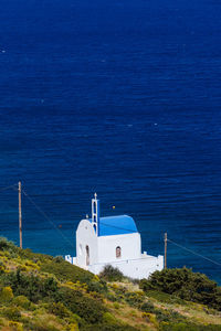 Church on thymaina island in fourni korseon, greece.