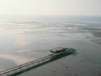 High angle view of beach against sky