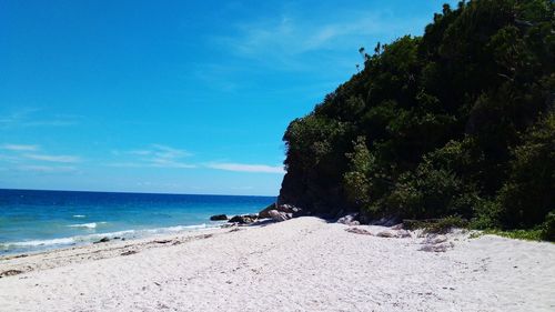 Scenic view of beach against sky