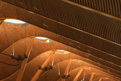 Low angle view of illuminated ceiling