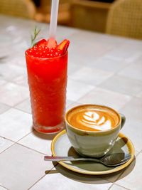 Close-up of coffee on table