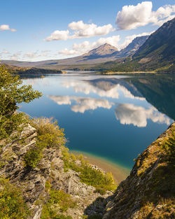 Reflection st mary lake, glacier national park, montana