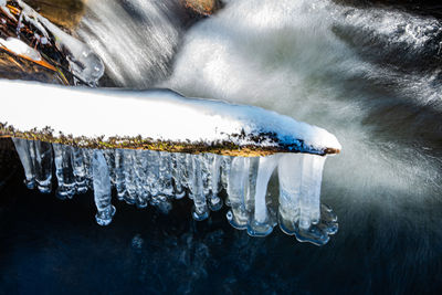 Panoramic view of frozen river