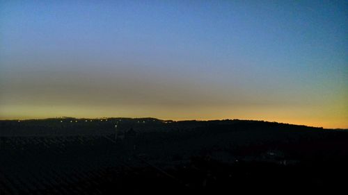 Scenic view of landscape against sky at sunset