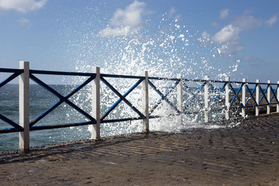 Scenic view of beach against sky