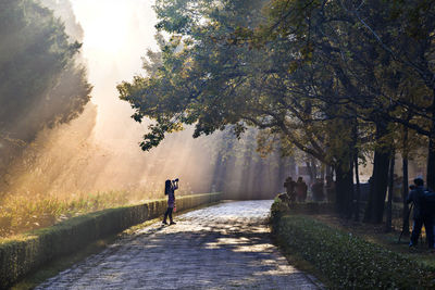 View of people photographing ming xiaoling mausoleum