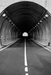 Empty road in tunnel