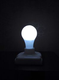 Illuminated lamp in dark room