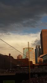 Cityscape against sky at night