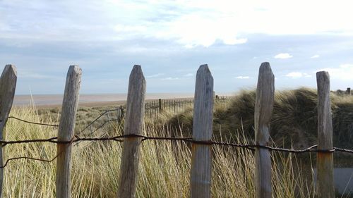 Fence against sky