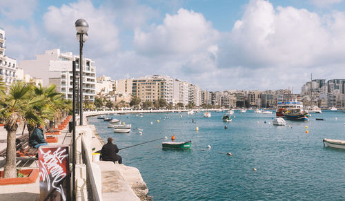 Boats in harbor