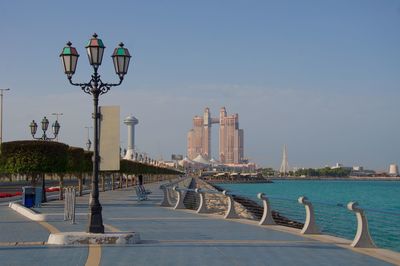 View of walkway next to water