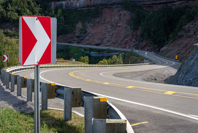 Road sign by street