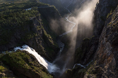 Scenic view of waterfall