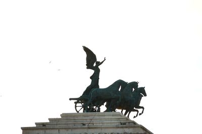 Low angle view of angel statue against clear sky