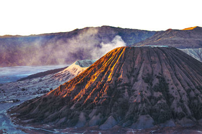 Panoramic view of volcanic mountain