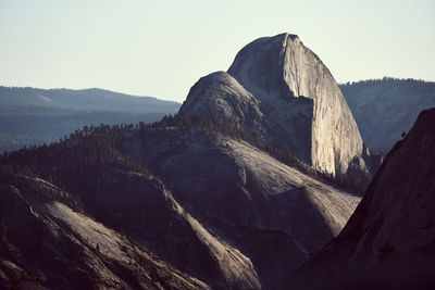 Half dome at sunset in yosemite national park
