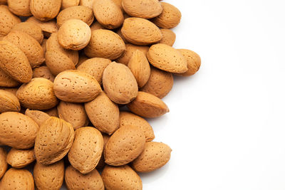 Close-up of stack against white background