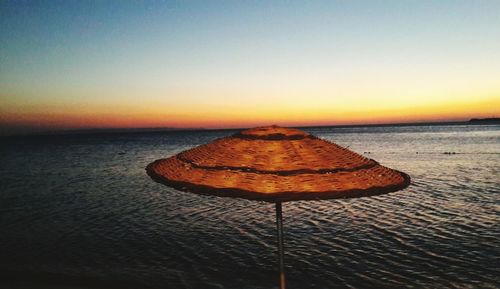 Scenic view of sea at sunset