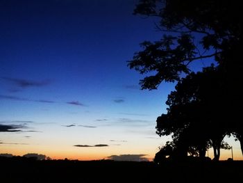 Silhouette trees against sky during sunset