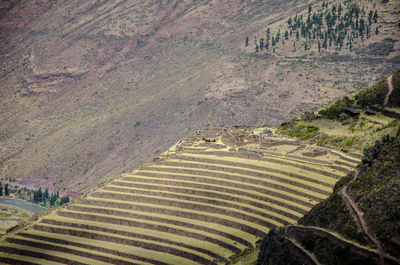 High angle view of andes mountains